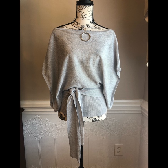 bebe Tops - Bebe Silver Dolman Sleeve Top Size Small